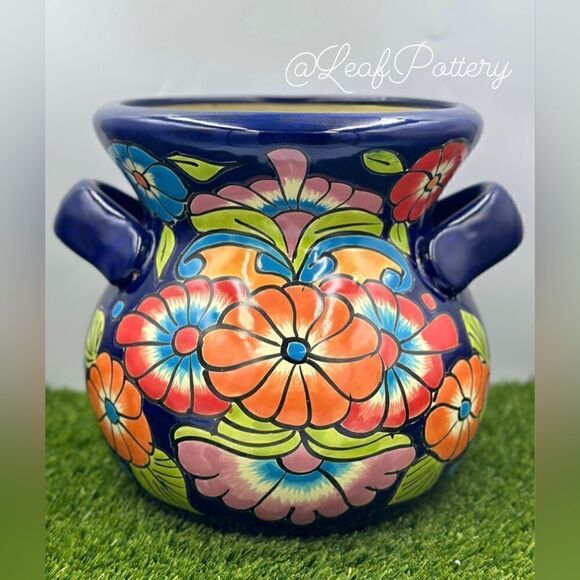 Ñoño Talavera Handmade Multi Colored Ceramic Planter Pot - Picture 6 of 8